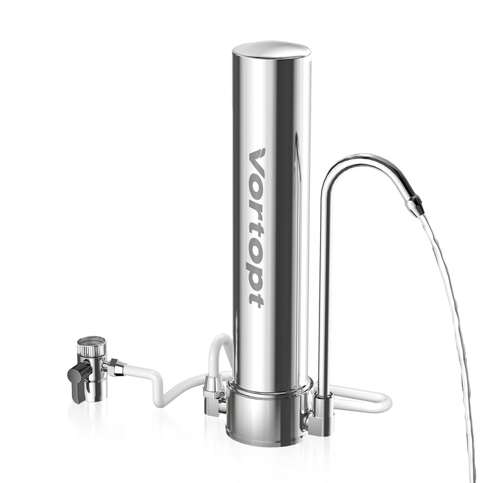 Vortopt F10 Under Sink Water Filter System,Water Filter for Sink Faucet & Counter Top, Dispenser with Mineral,8000 Gal,Fast Flow for Kitchen/Bathroom