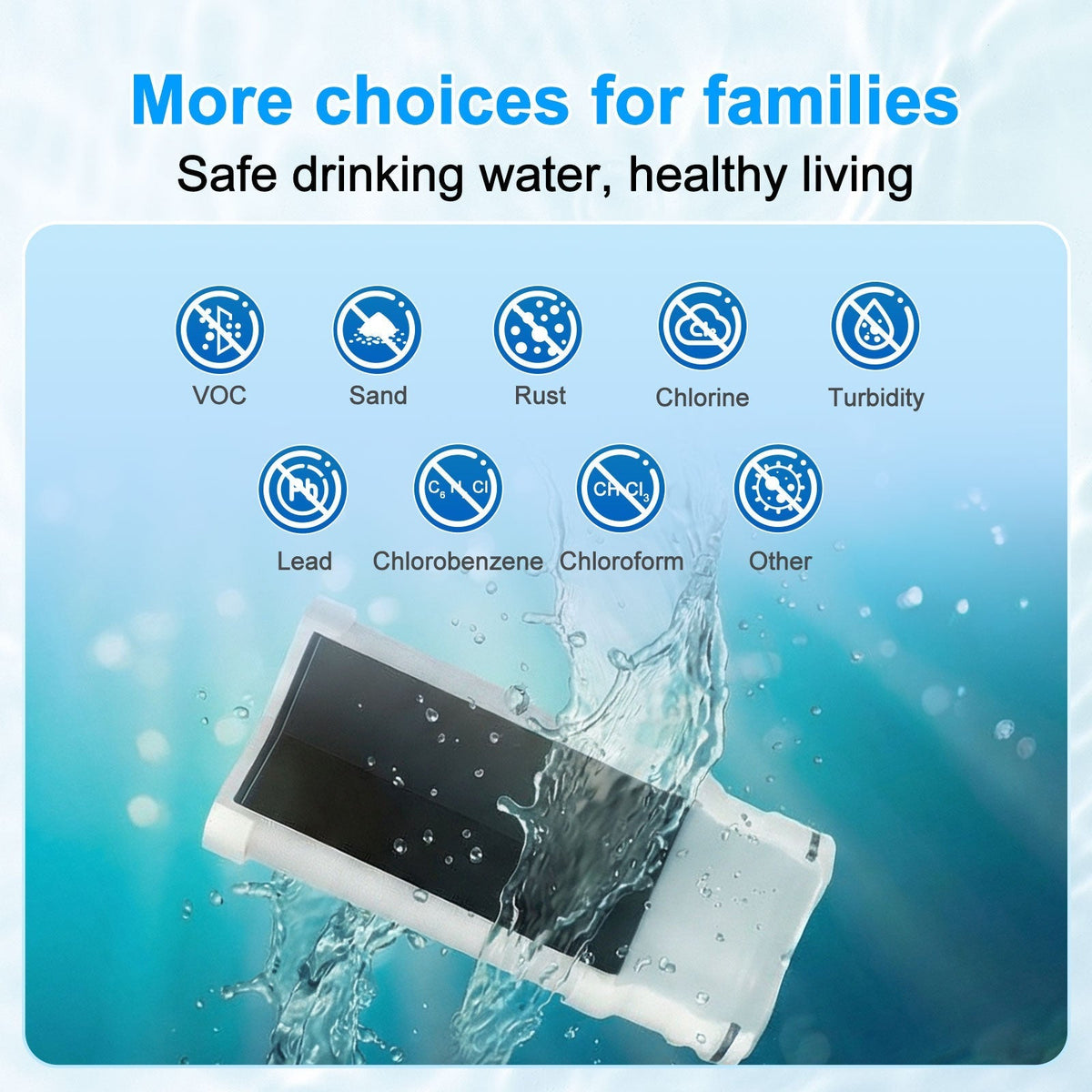 Vortopt Faucet Water Filter,360° Rotary Kitchen Faucet Filter with Carbon Block Filter, 350 Gallon NSF Certified Agua Purifier,can Reduce 99% Chlorine,Improve Taste, Drinking Water Filter,T10