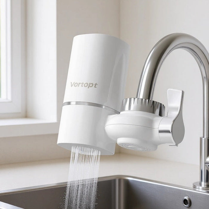 T1 400G Faucet Water Filter for Sink ,400 Gallons Faucet Mount Tap Water Filtration System, Vortopt