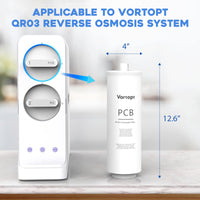 QR03 Reverse Osmosis System PCB Replacement Filter Cartridge, 6 to 12 Month Lifetime, 600GPD，Vortopt - Vortopt