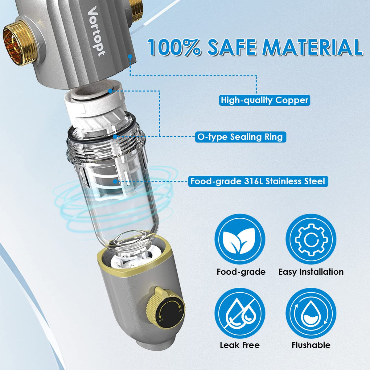 Q2 Self-cleaning Spin Down Sediment Filter, Vortopt - Vortopt