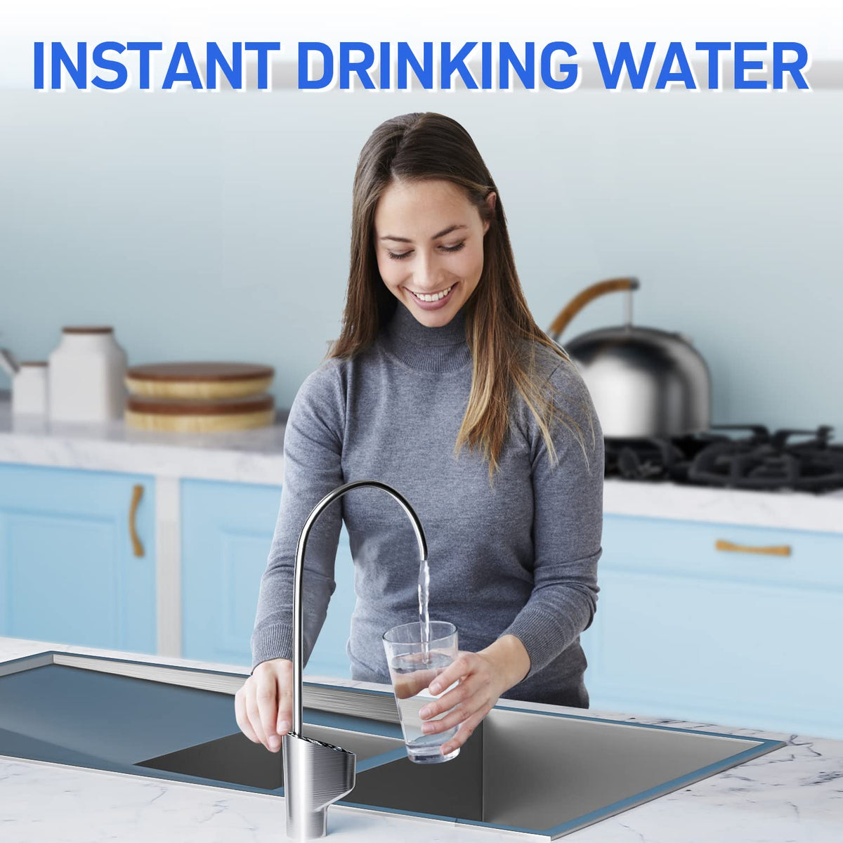 DR2-Black-1000GPD Under Sink Water Purifier 3:1 Pure to Drain, Tankless RO Water Filter System, 0.0001um Purification for Drinking, Reduces TDS, Smart Faucet, Vortopt - Vortopt